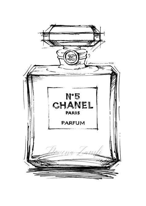 chanel no five perfume square line drawing|Chanel scent bottle drawing.